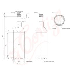 Desen Tehnic Sticlă Bordeaux 308 BVS 750mL