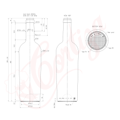 Desen Tehnic Sticlă Conica STD 750mL